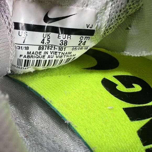 Nike zoom‎ fly white gunsmoke grey 897821 101 Womens 7 - Picture 8 of 8
